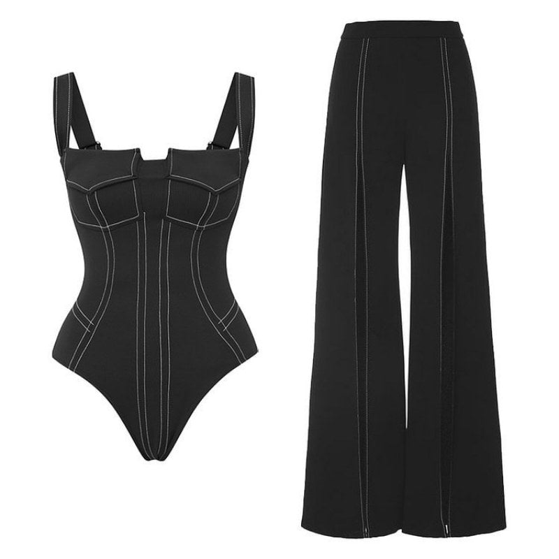Strap One Piece Swimweat Split Cover