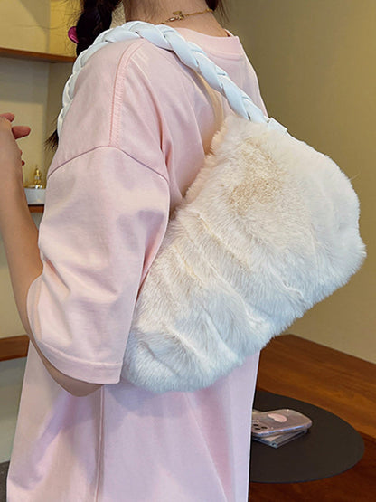 Pleated Split-Joint Woven Bags Handbags