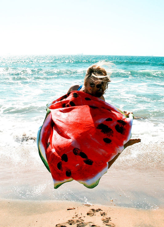 Hot Sale Creative Watermelon Printed Sunscreen Beach Towel Round Bath Towel Shawl Outdoor Yoga Mat