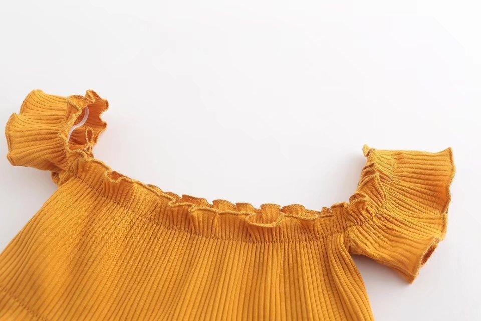 Off Shoulder Short-Sleeved Chest Wrapped Spring Chest Fungus Thread Stretch Top Vest 9 Colors