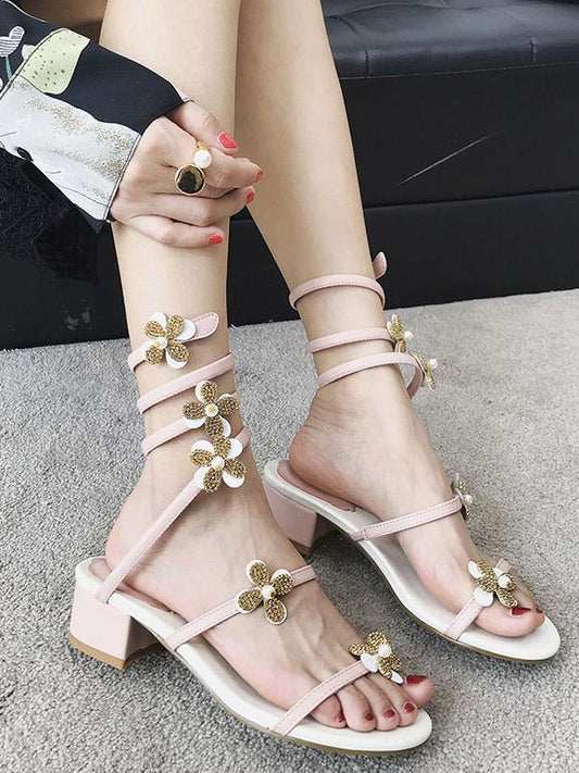 Flower Peep-Toe Summer Beach Sandals
