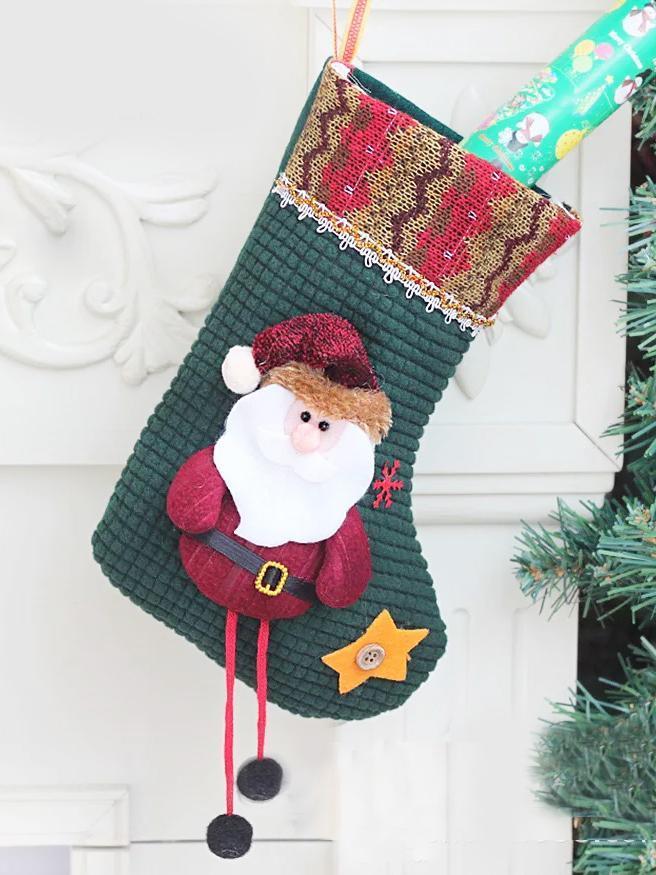 3 Style Christmas Socks Ornament Hanging Pendant Embellishment Decoration Home Party Festival Decor