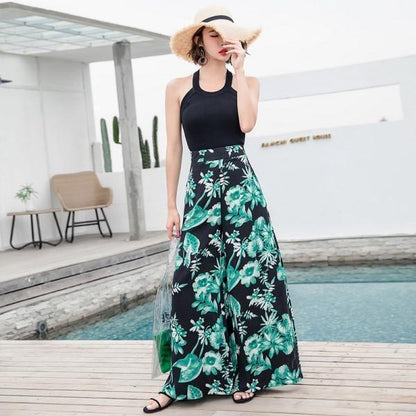 Casual Bohemian Beach High Waist Wide Leg Pants