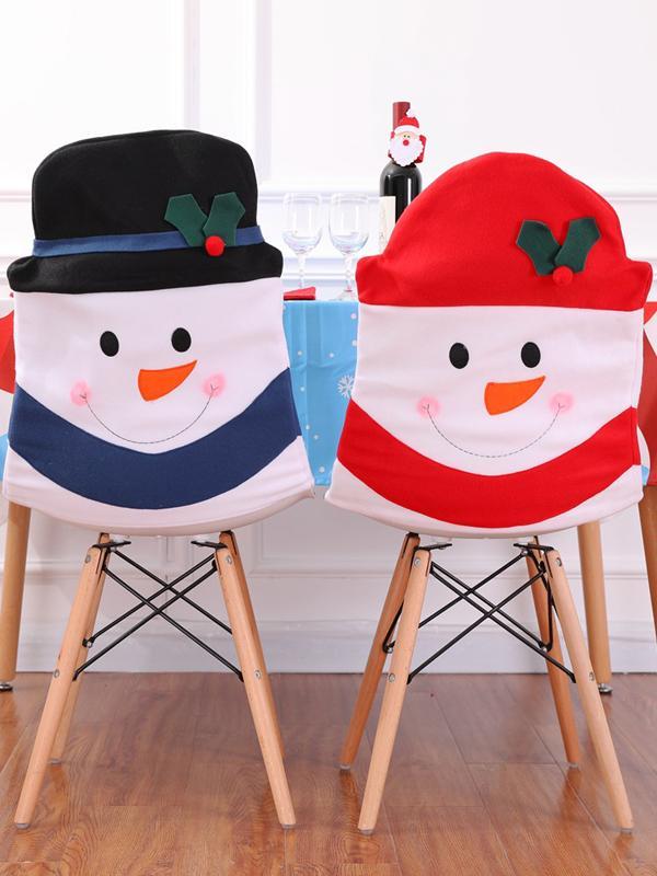 Holiday Snowman Dining Chair Slipcovers Christmas Decorations