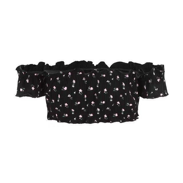 Off Shoulder Short-Sleeved Chest Wrapped Spring Chest Fungus Thread Stretch Top Vest 9 Colors
