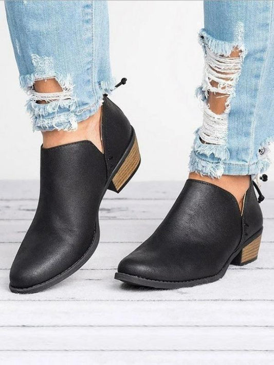 Solid Color Low Heel Shoes For Women