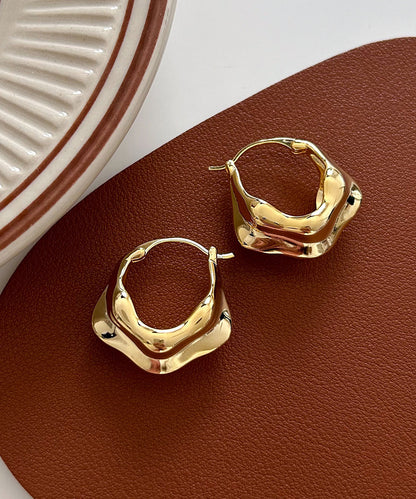 Fashion Gold Copper Overgild Hoop Earrings