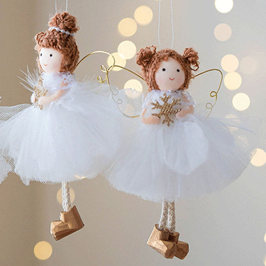 White Tulle Skirt Angel Girl Christmas Tree Hanging