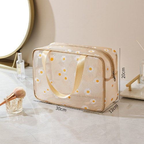 Daisy Large Capacity Portable Mesh Cosmetic Bags