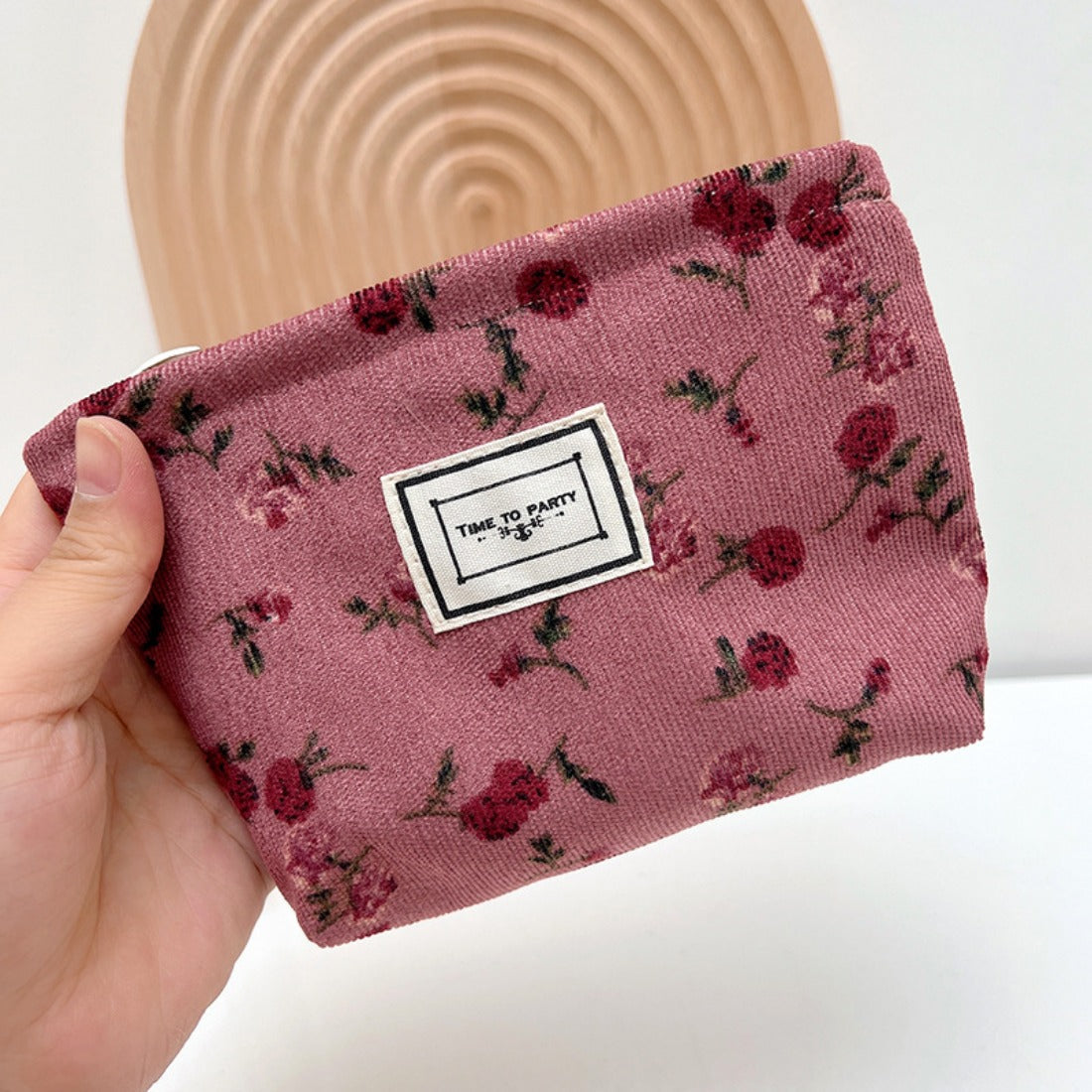 Cosbai - Corduroy Compact Makeup Bag