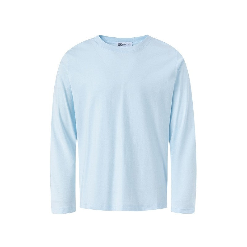 Solid Color Crew Neck Long Sleeve T-Shirt