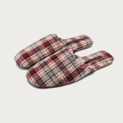 Plaid Color Block Soft Simple Slippers
