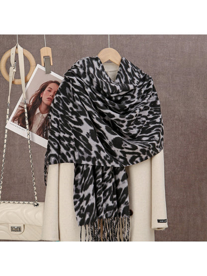 Sscarvii - Leopard Print Winter Neck Scarf