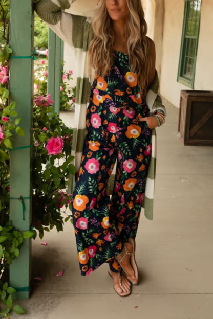 BIRDIE FLORAL PRINT OVERALLS