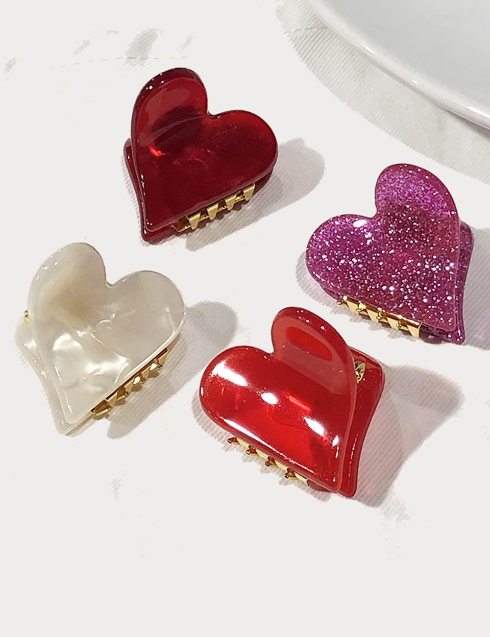 Minimalist Heart Small Acetate Hair Claw
