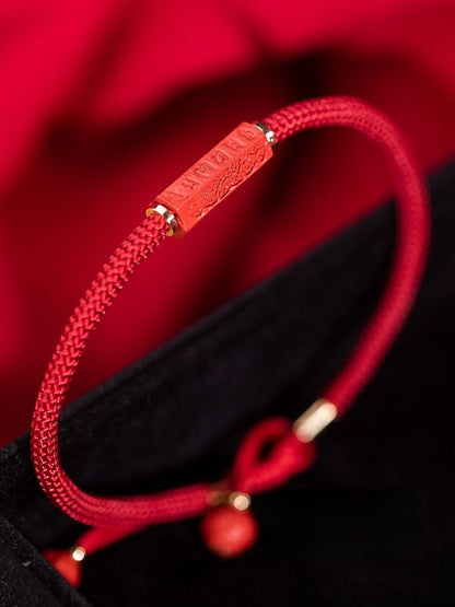 Potala Palace Cinnabar Bracelet With Six Words Of Truth Bracelet