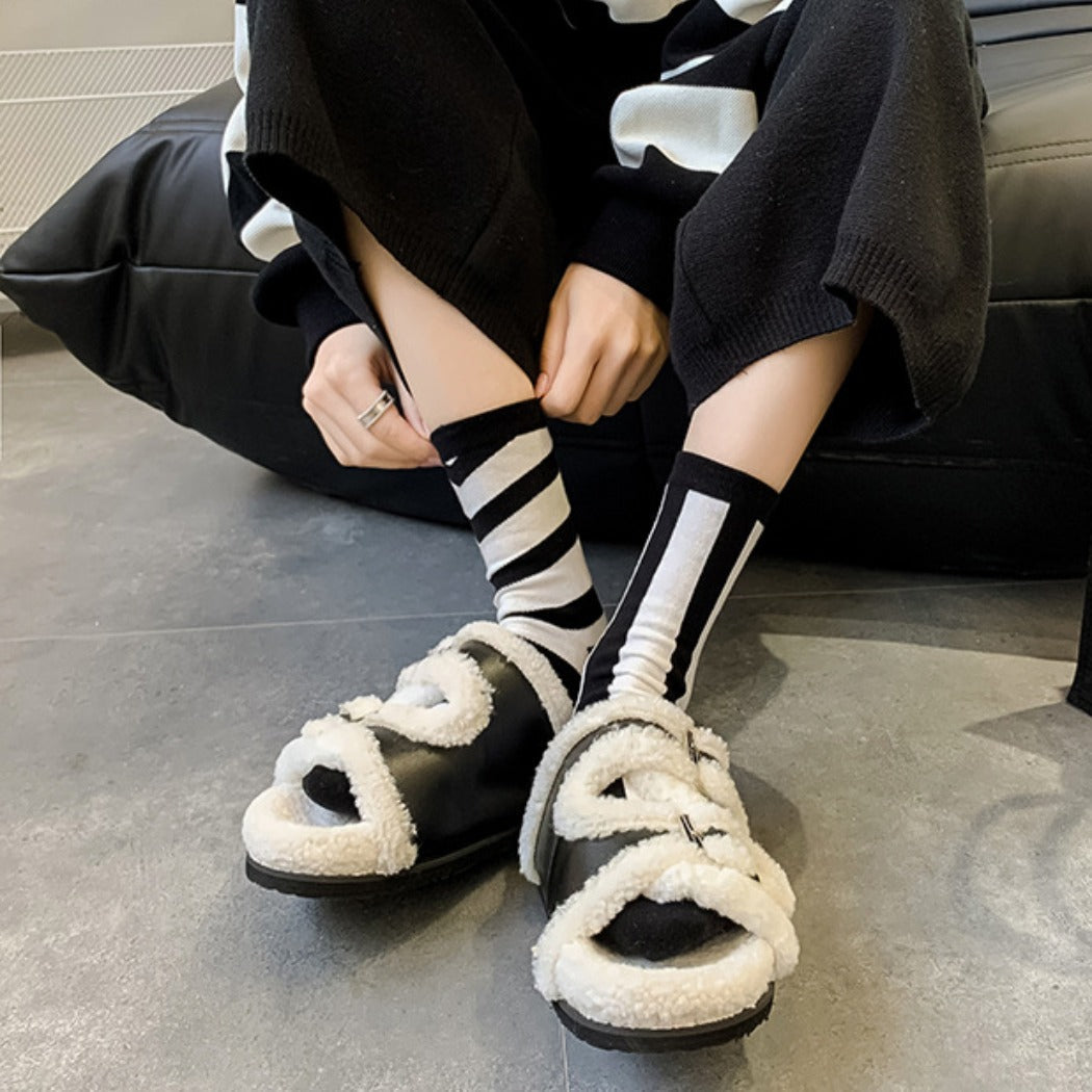 Rufia - Stripe Color-Block Socks - Eye-Catching