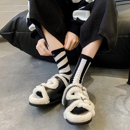 Rufia - Stripe Color-Block Socks - Eye-Catching