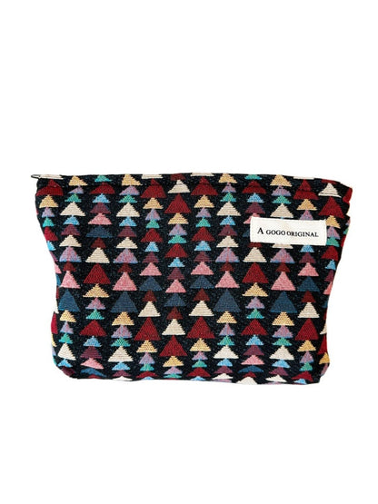 Cosbai - Fun Pine-Print Zipper Pouch - Playful &amp; Chic