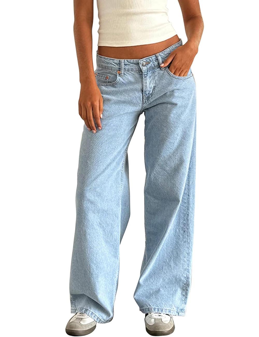 Vintage Low Rise Wide Leg Denim Jeans