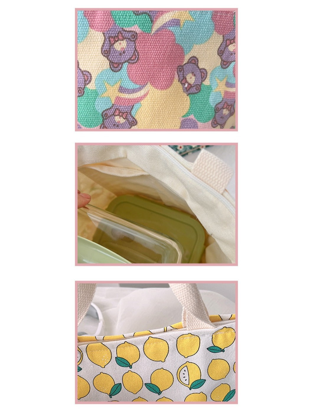 Cosbai - Canvas Small Tote with Assorted Patterns