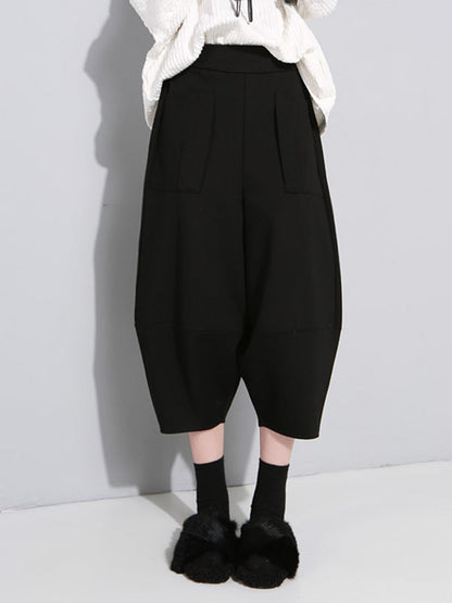 Simple Loose Solid Color Elasticity Knickerbockers