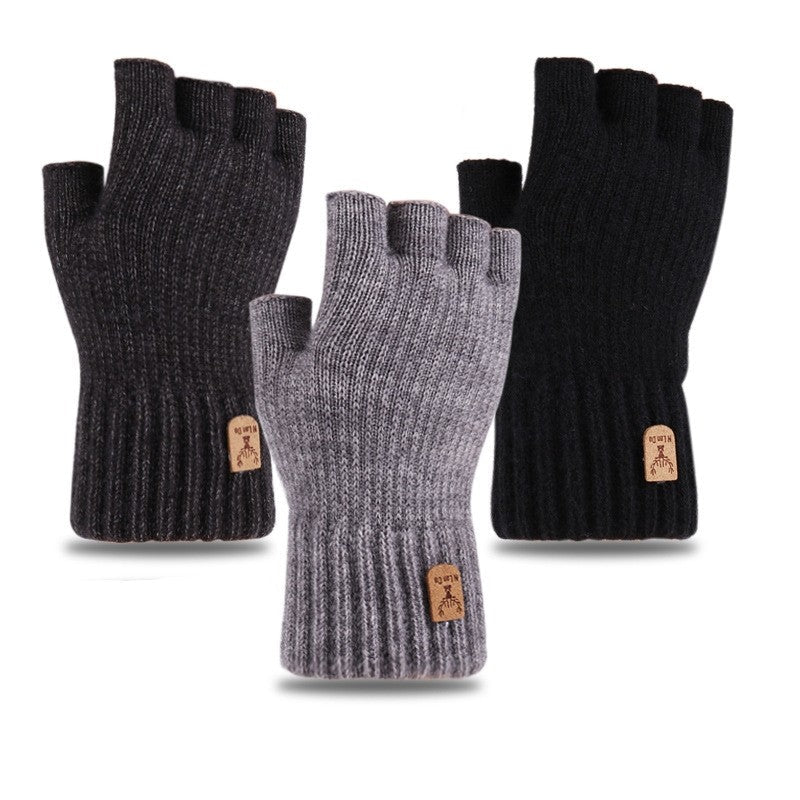 Men's Half Finger Knitted Gloves