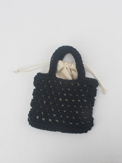 Hollow Solid Color Mini Knitting Woven Bags Handbags