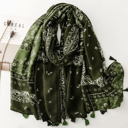 Scarvii - Paisley Pattern Fringed Scarf