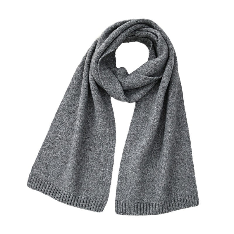 Wool Solid Color Knit Scarf