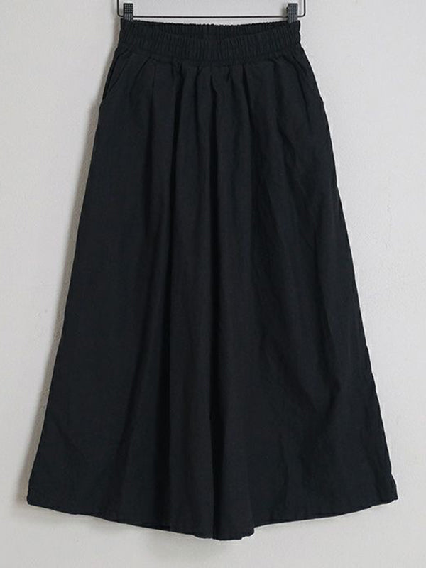 Leisure Fashion Wide Leg Loose Elasticity Solid Color Casual Pants Bottoms