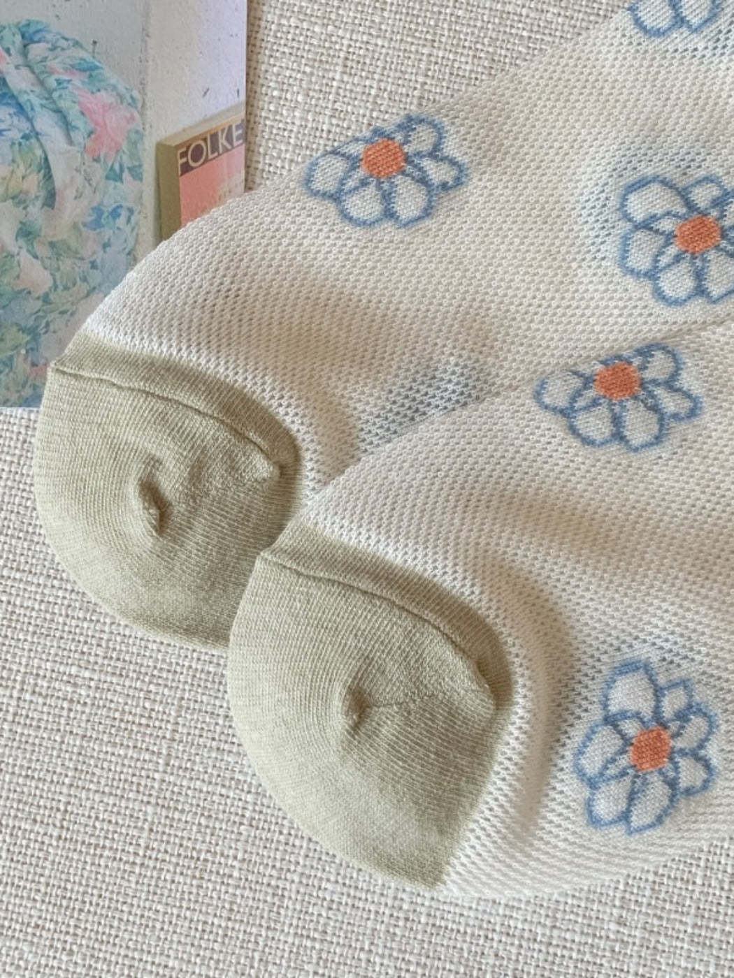 Rufia - Vintage Blue Crew Socks
