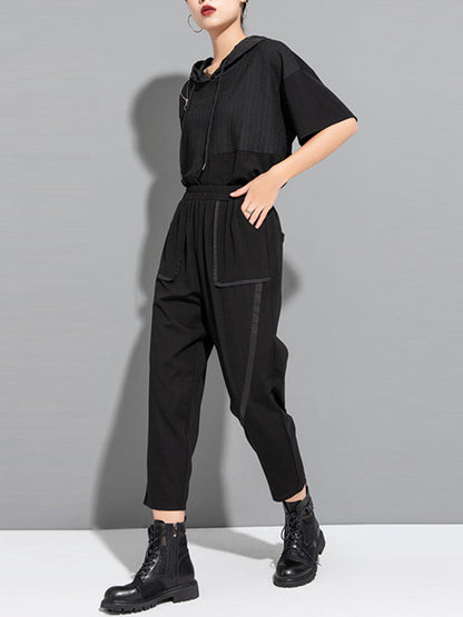 Harem Pants Ninth Pants Solid Color Split-Joint Casual Pants Bottoms Ninth Pants