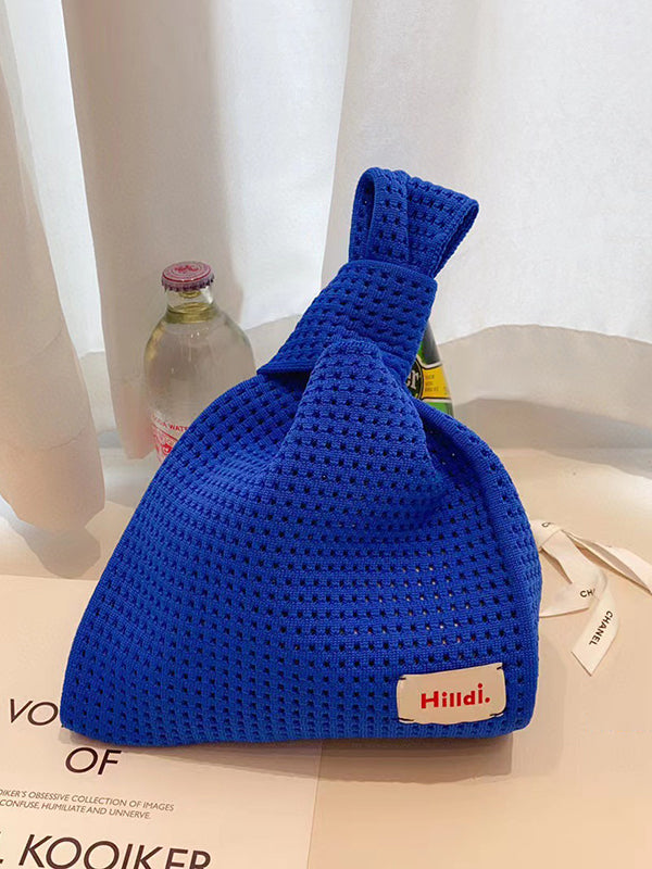 Hollow Letter Print Solid Color Handbags