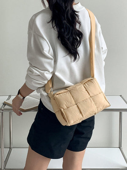 Adjustable Split-Joint Padded Woven Crossbody Bags