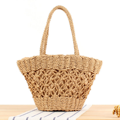 Crochet Market Bag Hollow Silk Scarf Bag
