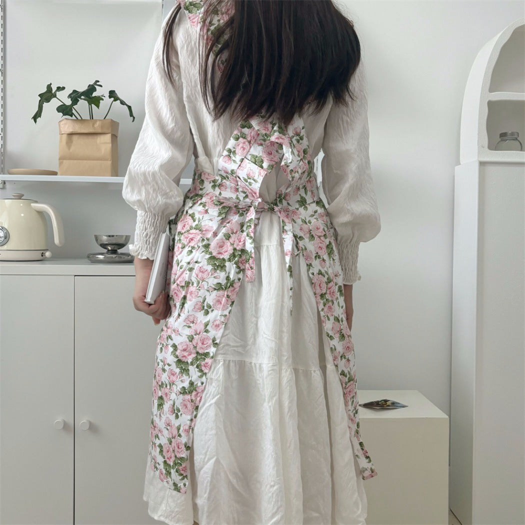 Apros - Floral Ruffle Apron - Sweet &amp; Stylish