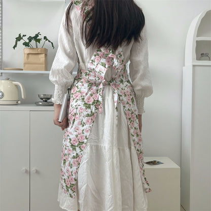 Apros - Floral Ruffle Apron - Sweet &amp; Stylish