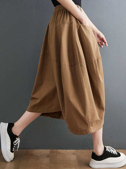 Casual Elasticity High Waisted Wide Leg Pants