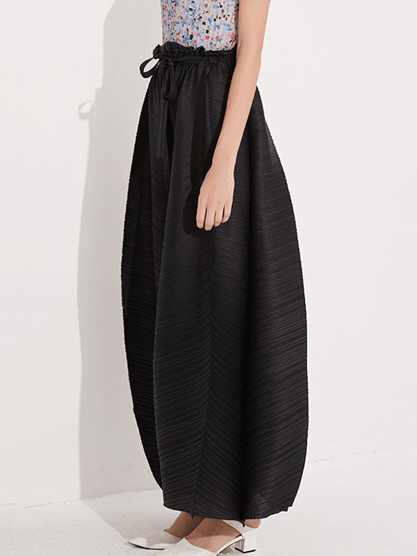 Loose Wide Leg  Pleated Casual Pants Bottoms