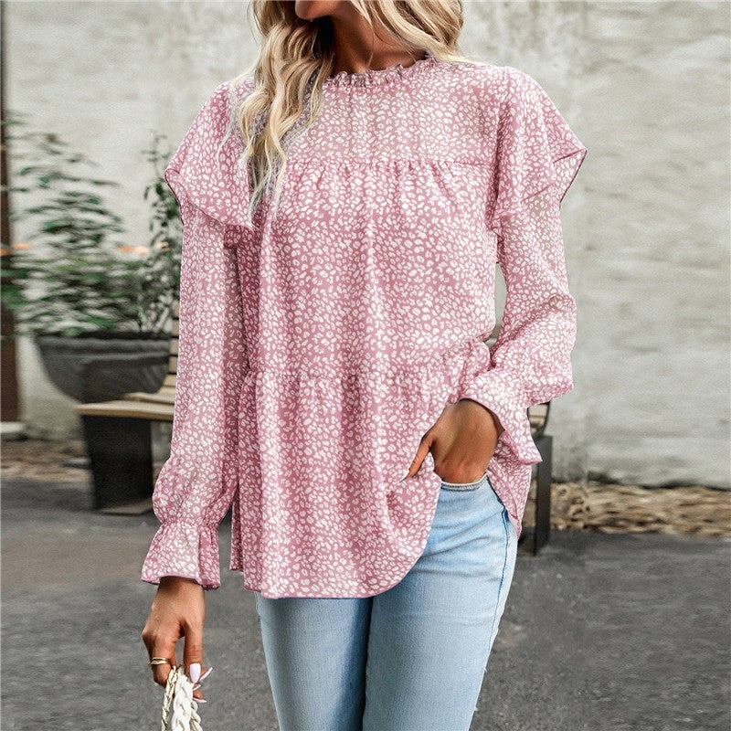 Lotus Lantern Sleeve Floral Shirt