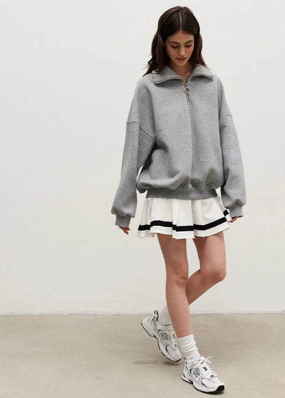 Zip Up Sweater Soft Fabric Casual Style