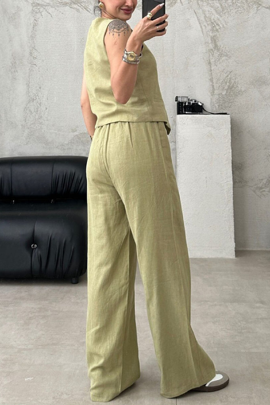 Casual Work Vest and Trousers Two-piece Set