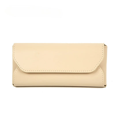 Leather Solid Color Protective Eyeglasses Case