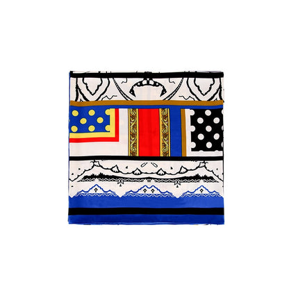 Color-Block Contrast Color Polka-Dot Printed Shawl&Scarf