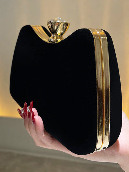 Chains Contrast Color Rhinestone Split-Joint Evening Handbags