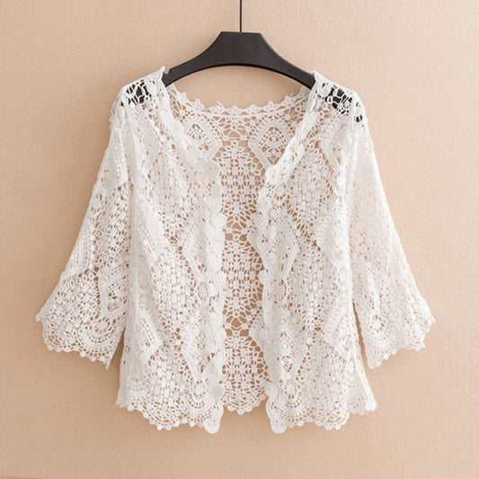 Crosa - Hollow Knit Cardigan Shawl