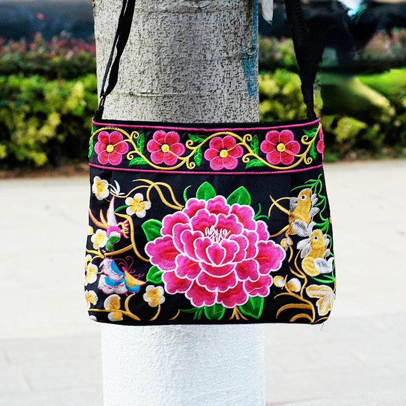 New Women'S Bag Ethnic Style Embroidered Bag Embroidered Canvas Bag