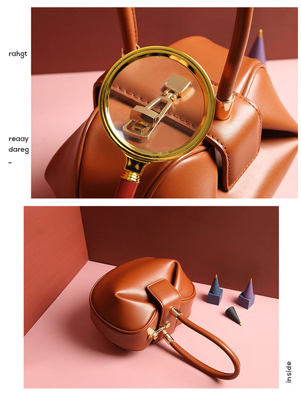 Retro Fashion Solid Color Three-Dimensional Handbags