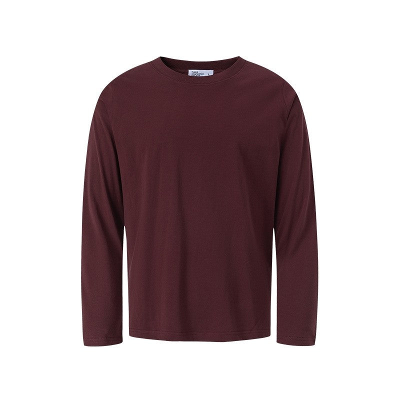 Solid Color Crew Neck Long Sleeve T-Shirt